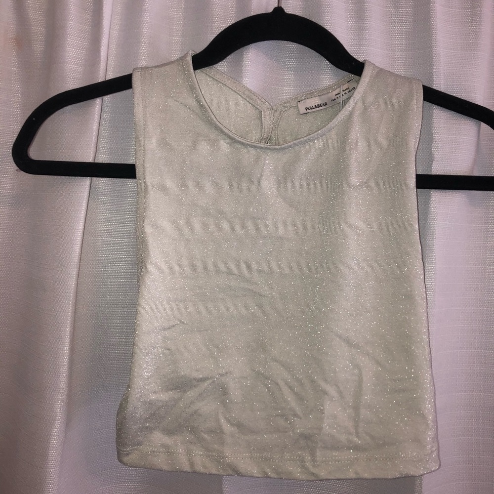 Pull and bear glittery crop top